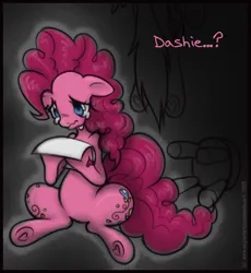 Size: 578x629 | Tagged: grimdark, artist:expectationemesis, derpibooru import, pinkie pie, rainbow dash, earth pony, pegasus, pony, abuse, anime eyes, both cutie marks, chibi, crying, dashabuse, dead, duo, floppy ears, g4, gradient background, hanging, hanging (by neck), hoof heart, image, needs more jpeg, paper, png, sad, sitting, stool, suicide, underhoof, wavy mouth
