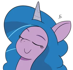 Size: 3247x3107 | Tagged: safe, artist:frownfactory, derpibooru import, izzy moonbow, unicorn, g5, eyes closed, horn, image, png, simple background, smiling, solo, transparent background