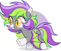 Size: 3015x2532 | Tagged: safe, artist:cirillaq, derpibooru import, oc, oc:lemon star, bat pony, pony, female, filly, foal, image, png, simple background, solo, transparent background