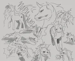 Size: 2048x1675 | Tagged: safe, artist:maplewozapi, derpibooru import, oc, oc:maple, unnamed oc, unofficial characters only, original species, pony, g4, image, jpeg, monochrome, umbra pony