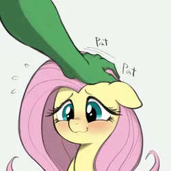 Size: 1024x1024 | Tagged: safe, ai content, derpibooru import, machine learning generated, novelai, stable diffusion, fluttershy, oc, oc:anon, human, pegasus, pony, blushing, bust, cute, female, female focus, floppy ears, grin, hand, head pat, image, male, nervous, nervous grin, offscreen character, offscreen human, offscreen male, pat, petting, png, prompter:hazy skies, shyabetes, simple background, smiling, solo focus, sweat, text, white background