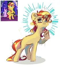 Size: 1080x1293 | Tagged: safe, artist:colorbrush, derpibooru import, starlight glimmer, sunset shimmer, pony, unicorn, g4, horn, image, jpeg, screencap reference, solo