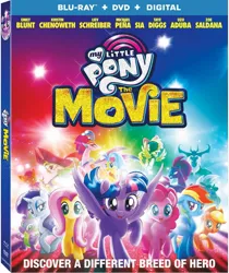 Size: 1257x1500 | Tagged: safe, derpibooru import, applejack, fluttershy, pinkie pie, rainbow dash, rarity, songbird serenade, spike, twilight sparkle, twilight sparkle (alicorn), alicorn, earth pony, pegasus, seapony (g4), unicorn, my little pony: the movie, blu-ray, dvd, dvd cover, g4, horn, image, jpeg, sia (singer)