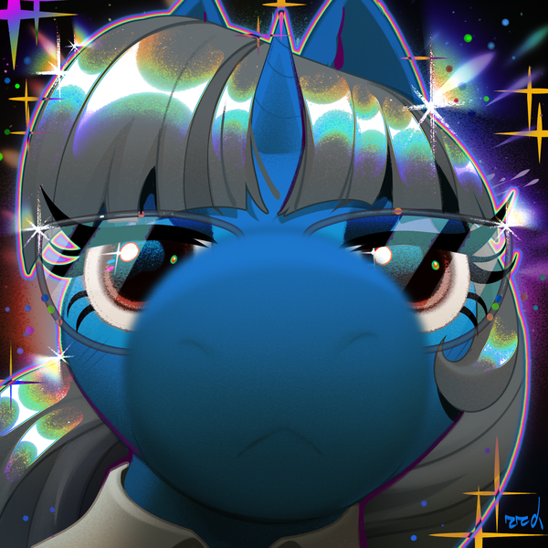 Size: 3000x3000 | Tagged: safe, artist:rrd-artist, derpibooru import, oc, oc:mint petal, unofficial characters only, pony, unicorn, close-up, clothes, commission, extreme close up, eyelashes, glasses, horn, image, looking at you, png, snoot, sparkles, suit, ych result