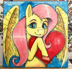 Size: 2024x1923 | Tagged: safe, artist:br333, derpibooru import, fluttershy, acrylic painting, auction, canvas, image, jpeg, painting, traditional art