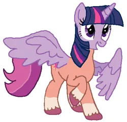 Size: 411x396 | Tagged: safe, artist:qjosh, derpibooru import, sunny starscout, twilight sparkle, twilight sparkle (alicorn), alicorn, pony, g5, character to character, g4, image, png, simple background, transformation, transformation sequence, white background