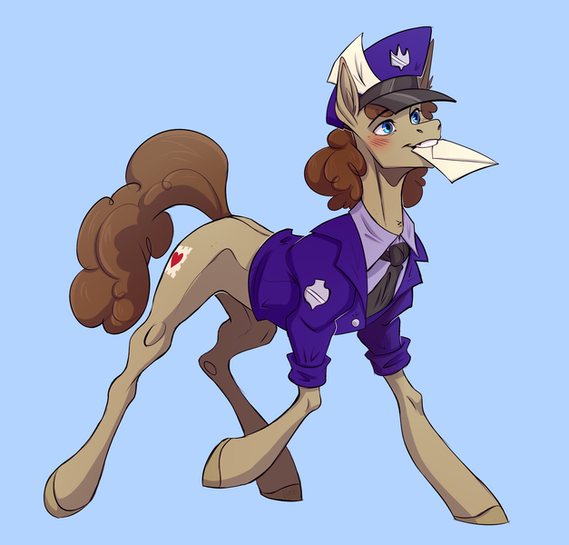 Size: 3097x2965 | Tagged: safe, artist:1an1, derpibooru import, parcel post, post haste, earth pony, pony, image, png, skinny, solo, sternocleidomastoid, thin