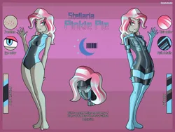 Size: 2500x1875 | Tagged: safe, artist:devillustart, derpibooru import, oc, oc:pinkie pie(prisoners of the moon), unofficial characters only, human, breasts, clothes, fireheart76's latex suit design, g4, gloves, humanized, humanized oc, image, jpeg, latex, latex boots, latex gloves, latex suit, prisoners of the moon, rubber, rubber boots, rubber gloves, rubber suit