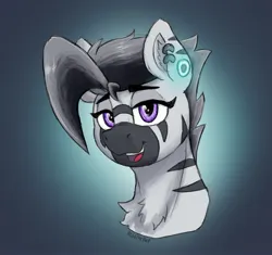 Size: 2473x2325 | Tagged: safe, artist:reddthebat, derpibooru import, oc, oc:zerø, unofficial characters only, pony, zebra, bust, ear piercing, earring, image, jewelry, jpeg, lidded eyes, looking at you, male, piercing, smiling, smiling at you, solo, stallion, zebra oc