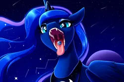 Size: 1344x896 | Tagged: safe, ai content, derpibooru import, machine learning generated, novelai, prompter:neutralfire, stable diffusion, princess luna, alicorn, pony, bust, close-up, drool, drool string, esophagus, ethereal mane, female, g4, giantess, giga, image, imminent consumption, looking at you, macro, mawshot, mega giant, mega luna, open mouth, oral invitation, planet, planet vore, png, pony bigger than a planet, portrait, prompt in description, sharp teeth, slender, slimy, solo, starry mane, sternocleidomastoid, tangible heavenly object, taste buds, teeth, thin, throat, uvula, vore