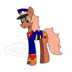 Size: 2000x2000 | Tagged: safe, artist:gagiclunk, derpibooru import, oc, oc:soothoof, pony, conductor, image, male, png, rule 85, stallion, thomas the tank engine