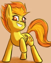 Size: 4465x5504 | Tagged: safe, artist:simplesaemple, derpibooru import, spitfire, pegasus, pony, folded wings, freckles, image, looking at you, png, simple background, smiling, smiling at you, solo, wings
