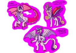Size: 1414x1000 | Tagged: safe, artist:zetikoopa, derpibooru import, princess cadance, alicorn, changedling, changeling, dragon, pony, siren, bipedal, changedlingified, changelingified, claws, dorsal fin, dragon wings, dragoness, dragonified, female, fin, fins, fish tail, floppy ears, flowing mane, flowing tail, g4, gem, horn, hybrid wings, image, mare, ocean, png, purple eyes, scales, sirenified, smiling, species swap, spikes, spread wings, swimming, tail, underwater, water, wings