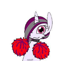 Size: 610x610 | Tagged: safe, artist:syscod, derpibooru import, oc, unofficial characters only, unicorn, animated, cheering, gif, horn, image, simple background, solo, transparent background