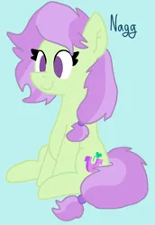 Size: 2136x3097 | Tagged: safe, artist:naggfruit, derpibooru import, oc, oc:lavender charm, unofficial characters only, image, offspring, parent:marble pie, parent:trouble shoes, parent:troubleshoes clyde, parents:marbleshoes, png, simple background, sitting, two toned mane