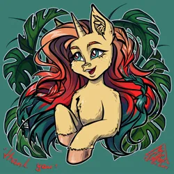 Size: 2048x2048 | Tagged: safe, artist:gigisarts, derpibooru import, oc, oc:sheron, pony, unicorn, bust, cute, gift art, horn, image, jpeg, portrait, solo