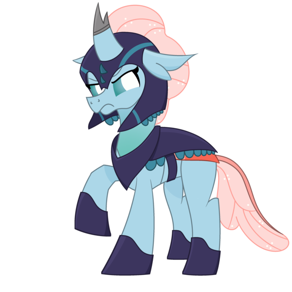 Size: 3000x3000 | Tagged: safe, alternate version, artist:alejandrogmj, derpibooru import, ocellus, changedling, changeling, armor, changeling officer, concave belly, g4, image, older, older ocellus, png, simple background, solo, transparent background