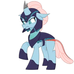 Size: 3000x3000 | Tagged: safe, alternate version, artist:alejandrogmj, derpibooru import, ocellus, changedling, changeling, armor, changeling officer, concave belly, g4, image, older, older ocellus, png, simple background, solo, transparent background