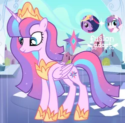 Size: 1280x1265 | Tagged: safe, artist:vi45, derpibooru import, princess flurry heart, twilight sparkle, twilight sparkle (alicorn), oc, alicorn, pony, adoptable, female, fusion, fusion:princess flurry heart, fusion:twilight sparkle, image, mare, png