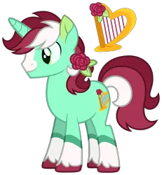 Size: 2757x2982 | Tagged: safe, artist:strawberry-spritz, derpibooru import, oc, pony, unicorn, horn, image, magical lesbian spawn, male, offspring, parent:lyra heartstrings, parent:roseluck, png, simple background, solo, stallion, transparent background