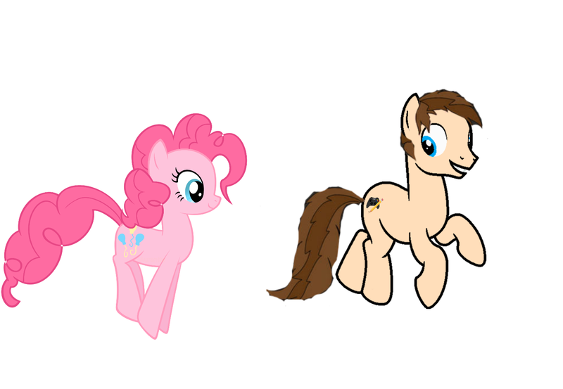 Size: 1471x1016 | Tagged: safe, artist:fanofpinkiepie2024, derpibooru import, pinkie pie, oc, oc:braden, earth pony, female, image, jumping, male, png, simple background, white background