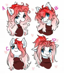 Size: 1770x2048 | Tagged: safe, artist:opalacorn, derpibooru import, oc, unofficial characters only, pony, alternate hairstyle, bust, clothes, commission, female, floppy ears, hair over one eye, image, jpeg, looking at you, mare, open mouth, open smile, ponytail, smiling, smiling at you, solo, sweater, turtleneck