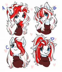 Size: 1770x2048 | Tagged: safe, alternate version, artist:opalacorn, derpibooru import, oc, unofficial characters only, pony, alternate hairstyle, bust, clothes, commission, female, floppy ears, hair over one eye, image, jpeg, looking at you, mare, open mouth, open smile, ponytail, smiling, smiling at you, solo, sweater, turtleneck