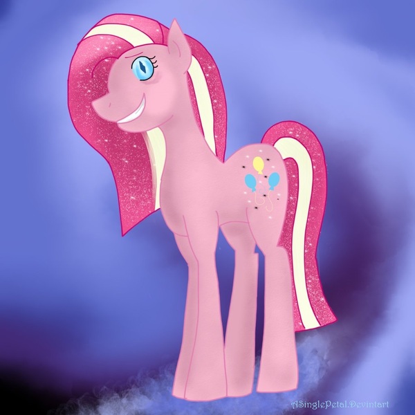 Size: 1024x1024 | Tagged: safe, artist:asinglepetal, derpibooru import, pinkie pie, earth pony, pony, female, g4, image, jpeg, nightmare pinkie, nightmarified, pinkamena diane pie, slit pupils, solo, straight hair, white stripes