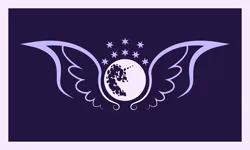 Size: 6000x3600 | Tagged: safe, artist:mustaphatr, derpibooru import, cmc: colonels, flag, image, lunar empire, mare in the moon, moon, no pony, png, stars, wings