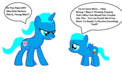 Size: 1656x980 | Tagged: safe, artist:memeartboi, derpibooru import, ponified, pegasus, pony, unicorn, angry, colt, crying, duo, duo male and female, female, foal, grounded, guilty, gumball watterson, heart, horn, image, male, mare, mother, mother and child, mother and son, nicole watterson, png, punishment, regret, remorse, sad, sad pony, scolded, scolding, simple background, sniffing, sorry, the amazing world of gumball, upset, white background, wings