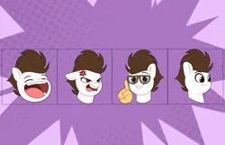 Size: 3600x2324 | Tagged: safe, artist:joaothejohn, derpibooru import, oc, oc:ashwind, pegasus, pony, angry, blushing, commission, cute, emoji, emotes, expressions, glasses, image, laughing, lidded eyes, meme, open mouth, pegasus oc, png, simple background, smiling, solo, text, wings, your character here