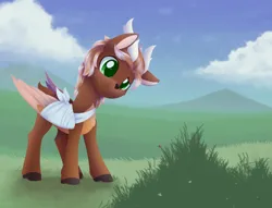 Size: 3072x2352 | Tagged: safe, artist:dusthiel, derpibooru import, oc, oc:leafy skies, unofficial characters only, deer, deer pony, original species, peryton, bandage, commission, image, png, solo