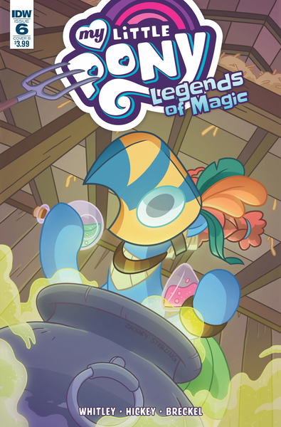 Size: 2063x3131 | Tagged: safe, artist:zachary sterling, derpibooru import, idw, meadowbrook, earth pony, pony, cauldron, comic cover, cover, cover art, female, g4, healer's mask, image, legends of magic #6, mare, mask, my little pony: legends of magic, pitchfork, png, potion, potion making, signature, solo, variant cover