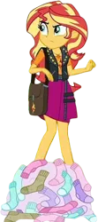 Size: 1123x2520 | Tagged: safe, derpibooru import, edit, edited screencap, editor:homersimpson1983, screencap, sunset shimmer, human, equestria girls, equestria girls series, sock it to me, spoiler:eqg series (season 2), background removed, bag, clothes, female, g4, image, my little pony equestria girls: choose your own ending, not a vector, png, socks, solo