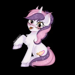 Size: 1280x1280 | Tagged: safe, artist:6hellboy9, derpibooru import, oc, oc:sweetieck dreams, unofficial characters only, pony, unicorn, black background, cute, female, g4, horn, image, jpeg, mare, simple background, solo, solo female, unicorn horn, unicorn oc