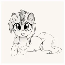 Size: 1153x1153 | Tagged: safe, artist:aureai-sketches, derpibooru import, pony, unicorn, chest fluff, ear fluff, female, horn, image, jpeg, lying down, magic, mare, prone, simple background, solo, white background