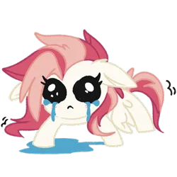 Size: 423x423 | Tagged: safe, artist:aureai, derpibooru import, oc, oc:aureai, unofficial characters only, pegasus, pony, blushing, crying, female, image, mare, png, simple background, solo, transparent background