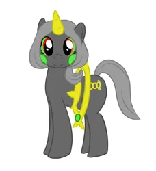 Size: 610x669 | Tagged: safe, artist:intruder, derpibooru import, ponified, arceus, pony, unicorn, horn, image, jpeg, looking at you, mythical pokémon, pokémon, simple background, smiling, solo, white background