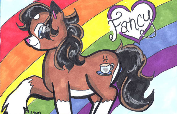 Size: 600x388 | Tagged: safe, artist:alaria, derpibooru import, oc, unofficial characters only, clydesdale, earth pony, pony, earth pony oc, female, image, jpeg, mare, rainbow, solo