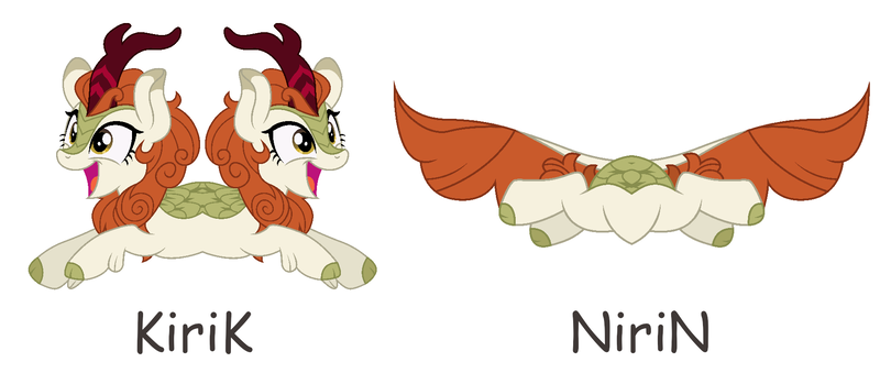 Size: 1833x776 | Tagged: safe, artist:dragonchaser123, derpibooru import, edit, editor:appledash, autumn blaze, kirin, pony, female, image, kirik, mare, nirin, png, smiling, wat