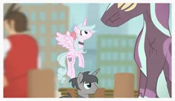 Size: 1946x1125 | Tagged: safe, artist:equestriaexploration, derpibooru import, oc, oc:meadow step, unofficial characters only, alicorn, pony, bow, elements of justice, female, flying, hair bow, image, male, mare, png, stallion