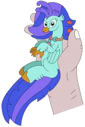 Size: 2120x3136 | Tagged: safe, artist:supahdonarudo, derpibooru import, oc, oc:sea lilly, unofficial characters only, classical hippogriff, hippogriff, birb, camera, disembodied hand, hand, hippogriffs doing bird things, holding, image, jewelry, looking at you, necklace, png, simple background, transparent background