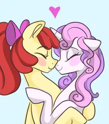 Size: 1794x2048 | Tagged: source needed, safe, artist:smirk, derpibooru import, apple bloom, sweetie belle, earth pony, pony, unicorn, adorabloom, cute, diasweetes, duo, duo female, female, horn, hug, image, lesbian, mare, nose to nose, older, older apple bloom, older sweetie belle, png, ship:sweetiebloom, shipping, simple background