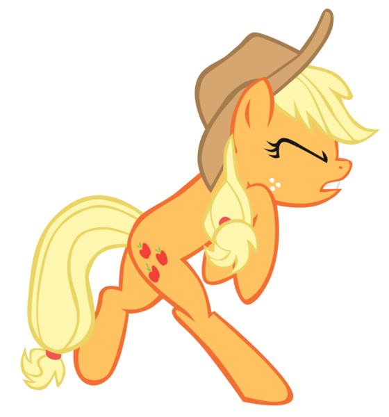 Size: 804x862 | Tagged: safe, artist:benpictures1, ponerpics import, ponybooru import, applejack, earth pony, pony, power ponies (episode), applejack's hat, clothes, cowboy hat, cute, eyes closed, female, gritted teeth, hat, image, jackabetes, mare, png, simple background, solo, transparent background, vector