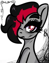 Size: 627x808 | Tagged: safe, artist:lazerblues, derpibooru import, oc, oc:miss eri, earth pony, pony, emo, image, looking at you, png