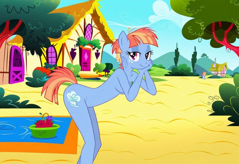 Size: 1216x832 | Tagged: questionable, ai content, machine learning generated, stable diffusion, windy whistles, anthro, pegasus, beach towel, busty windy whistles, exhibitionism, flirty, fruit basket, hand on chin, image, inviting, jpeg, leaning forward, pinup, ponyville park, seductive pose, sexy, smiling, solo, standing, sunbathing