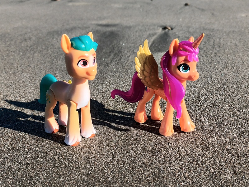 Size: 4000x3000 | Tagged: safe, artist:dingopatagonico, derpibooru import, hitch trailblazer, sunny starscout, alicorn, earth pony, g5, image, jpeg, photo, toy