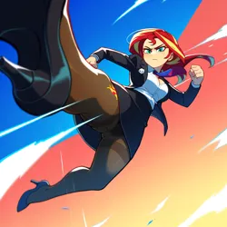 Size: 1024x1024 | Tagged: prompter needed, suggestive, ai content, derpibooru import, machine learning generated, novelai, stable diffusion, sunset shimmer, human, equestria girls, breasts, business suit, busty sunset shimmer, cleavage, clothes, female, flying kick, g4, high heels, image, kick, kicking, legs, martial arts, panties, pantyhose, png, shoes, skirt, suit, underwear, upskirt