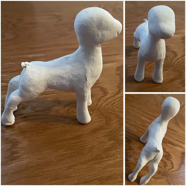 Size: 3464x3464 | Tagged: safe, artist:artsypaws, derpibooru import, oc, oc:jay mihay, pegasus, pony, bald, clay, craft, figure, g4, hind legs, hooves, image, jpeg, male, photo, sculpting, sculpture, smiling, solo, stallion, standing, thighs, wip