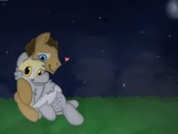 Size: 2160x1620 | Tagged: safe, artist:felixmcfurry, derpibooru import, derpy hooves, doctor whooves, time turner, earth pony, pegasus, duo, duo male and female, female, image, male, outdoors, png, ship:doctorderpy, shipping, straight